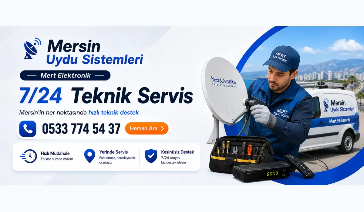 Erdemli yazlık bölgelerinde uydu servisi